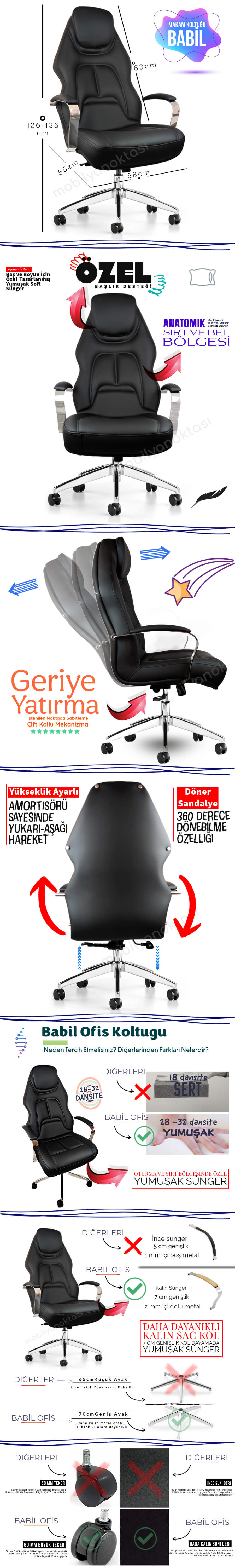 Babil Ofis Sandalyesi İnfografik